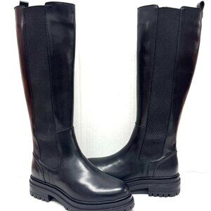 MIZ MOOZ LOREN TALL BOOTS SIDE ZIP SIDE GORE BLACK 37EU / 7US NEW # Z-145